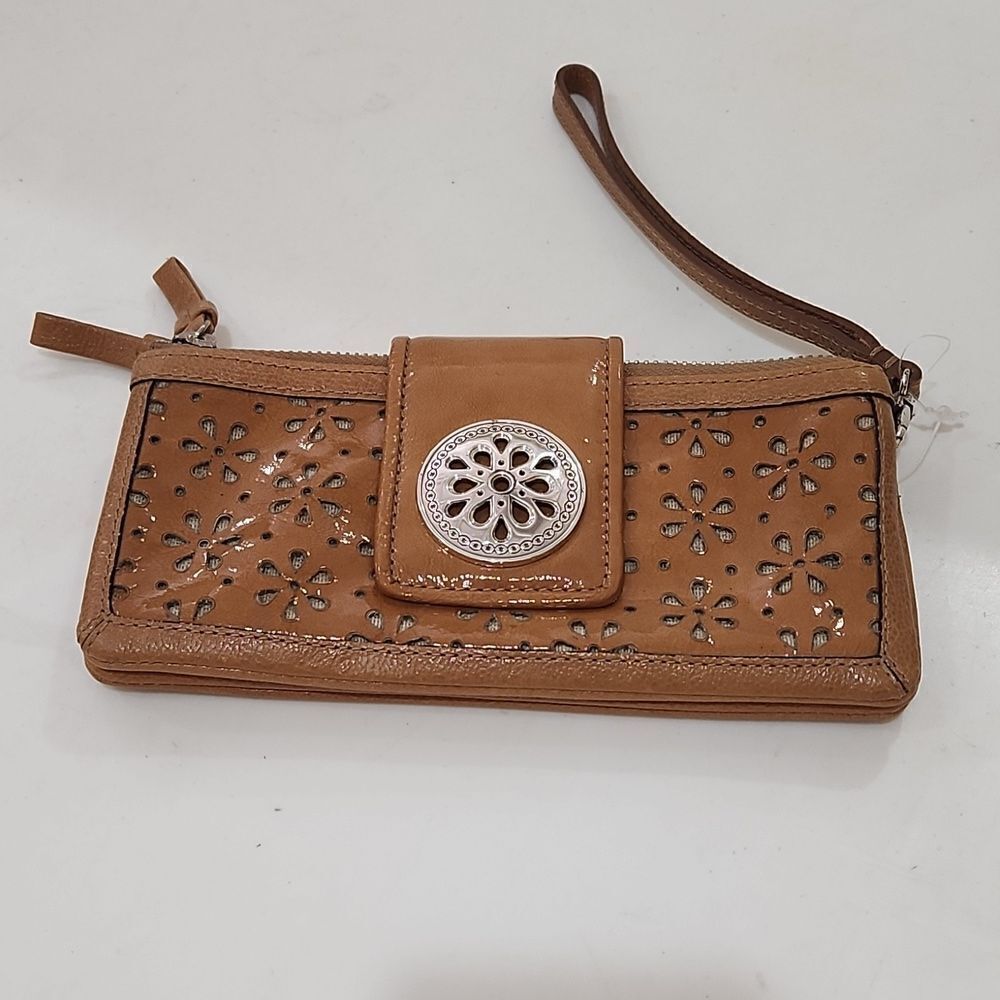 Brighton Leather Eyelet Wristlet Wallet